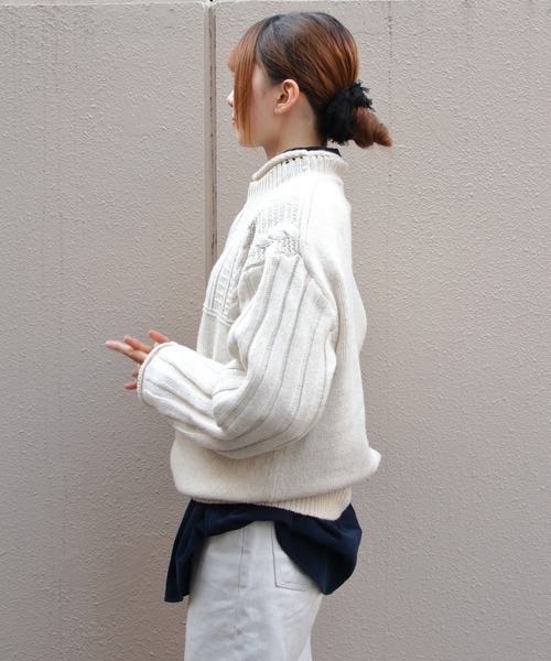 THE SHINZONE(ザ シンゾーン)の「THE SHINZONE/シンゾーン ミックスヤーンモックネックニット MIXED YARN MOCK NECK KNIT 26AMSNI06(ニット/セーター・レディース・ネイビー/ナチュラル・FREE)」の6枚目の写真