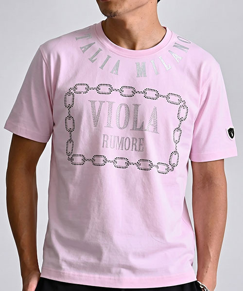 SILVER BULLET(シルバーバレット)の「『VIOLA rumore/ヴィオラ ルモーレ』PRINT CN-T(Tシャツ/カットソー・メンズ・ピンク/ブラック・XL/L)」の2枚目の写真