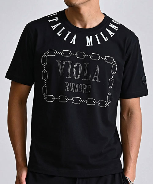 SILVER BULLET(シルバーバレット)の「『VIOLA rumore/ヴィオラ ルモーレ』PRINT CN-T(Tシャツ/カットソー・メンズ・ピンク/ブラック・XL/L)」の1枚目の写真