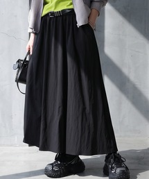 ギャザー フレア ロングスカート