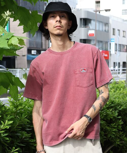 BEN DAVIS（ベンデイビス）の「【BEN DAVIS（ベンデイビス）】 VNTG POCKET TEE / Tシャツ 半袖 クルーネック 加工 ワンポイント ユニセックス ポケット（Tシャツ/カットソー・メンズ・オフホワイト/ネイビー/ブラック/グリーン系その他5/レッド・X-LARGE/SMALL/LARGE/MEDIUM）」の5枚目の写真