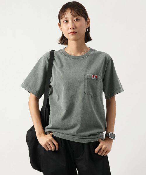 BEN DAVIS（ベンデイビス）の「【BEN DAVIS（ベンデイビス）】 VNTG POCKET TEE / Tシャツ 半袖 クルーネック 加工 ワンポイント ユニセックス ポケット（Tシャツ/カットソー・メンズ・オフホワイト/ネイビー/ブラック/グリーン系その他5/レッド・X-LARGE/SMALL/LARGE/MEDIUM）」の3枚目の写真