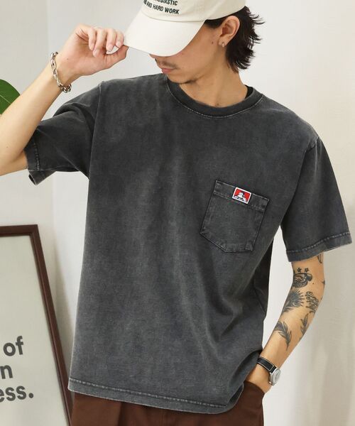 BEN DAVIS（ベンデイビス）の「【BEN DAVIS（ベンデイビス）】 VNTG POCKET TEE / Tシャツ 半袖 クルーネック 加工 ワンポイント ユニセックス ポケット（Tシャツ/カットソー・メンズ・オフホワイト/ネイビー/ブラック/グリーン系その他5/レッド・X-LARGE/SMALL/LARGE/MEDIUM）」の6枚目の写真
