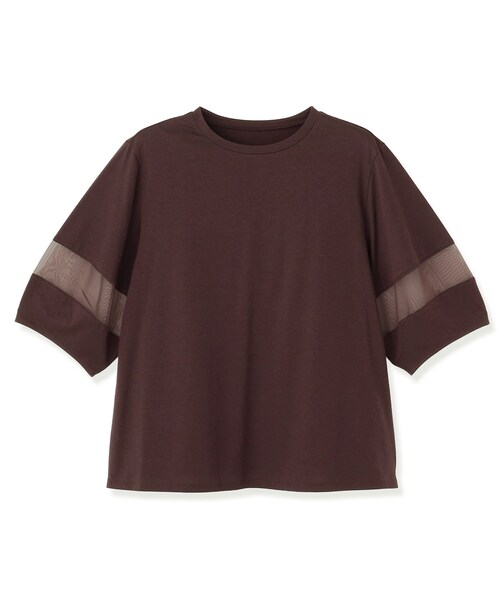 UNTITLED(アンタイトル)の「【洗える/袖オーガンジー】コクーンスリーブプルオーバー(Tシャツ/カットソー・レディース・オフホワイト/ブラウン系その他/ブラック/レッド系1・02)」の18枚目の写真