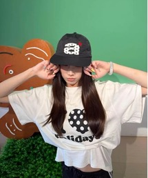 英字ロゴ＆ドットハート柄BIGtシャツ