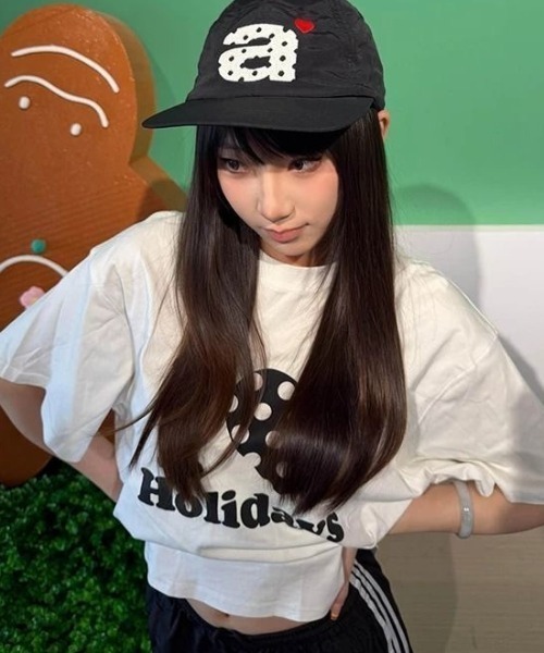 ViViDAY(ビビデー)の「英字ロゴ&ドットハート柄BIGtシャツ(Tシャツ/カットソー・レディース・ホワイト・M)」の8枚目の写真