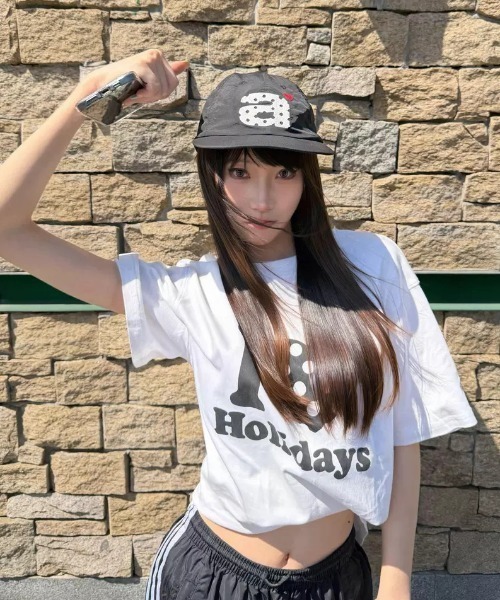 ViViDAY(ビビデー)の「英字ロゴ&ドットハート柄BIGtシャツ(Tシャツ/カットソー・レディース・ホワイト・M)」の10枚目の写真