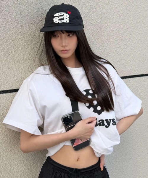 ViViDAY(ビビデー)の「英字ロゴ&ドットハート柄BIGtシャツ(Tシャツ/カットソー・レディース・ホワイト・M)」の14枚目の写真