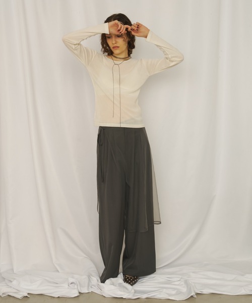 AIC.(エーアイシー)の「シアーベロアトップス(Tシャツ/カットソー・レディース・アイボリー/チャコールグレー/ブラウン/ブラック・FREE)」の19枚目の写真