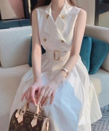 襟付きノースリーブワンピース
