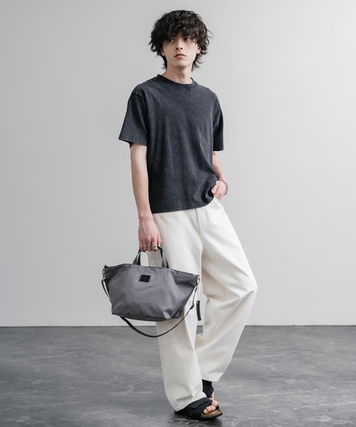 MEI(メイ)の「MEI TOTEBAG M ロゴプレート2WAYトートショルダーバッグ(トートバッグ・メンズ・ブラック/チャコール・FREE)」の9枚目の写真