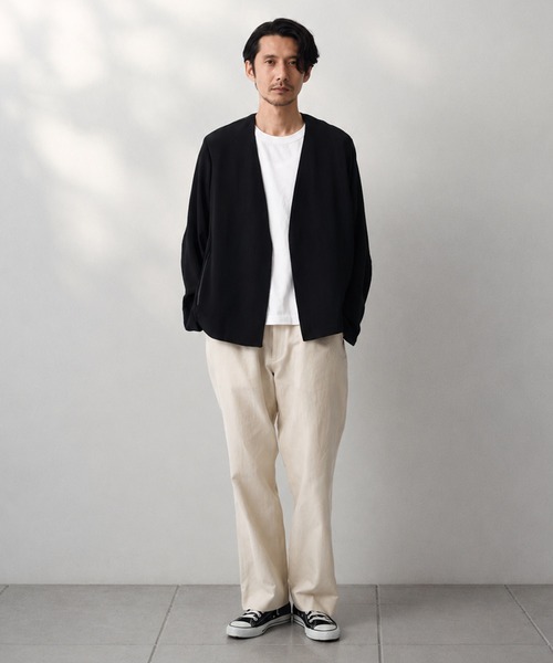 THE TOKYO(ザトウキョウ)の「【SILKα/シルクアルファ】SILK α Pleats Summer Cardigan(カーディガン/ボレロ・メンズ・ブラック・48/46)」の13枚目の写真