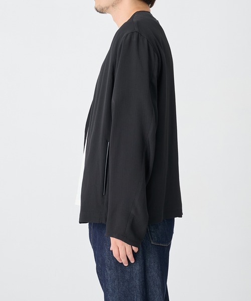 THE TOKYO(ザトウキョウ)の「【SILKα/シルクアルファ】SILK α Pleats Summer Cardigan(カーディガン/ボレロ・メンズ・ブラック・48/46)」の3枚目の写真