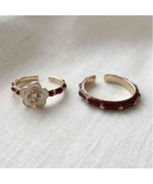 tone(トーン)の「【88eighty-eight】アンティークフラワーレッドリング2点セット【import】(MA)(リング・レディース・レッド・FREE)」の3枚目の写真