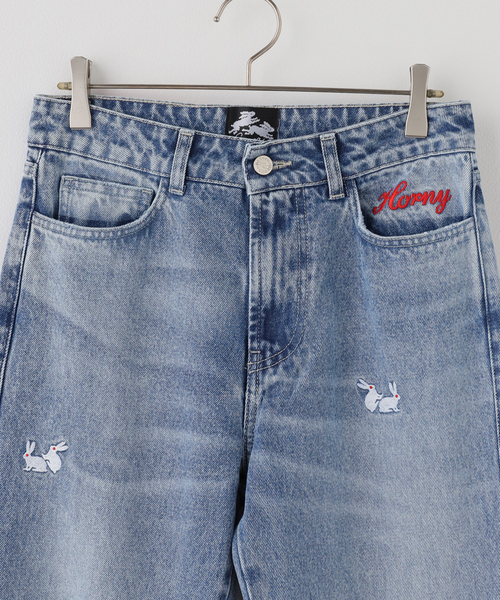Carne Bollente(カルネボレンテ)の「Carne Bollente / カルネボレンテ Bell-Bottom Bunny(デニムパンツ・レディース・ブルー・24)」の3枚目の写真