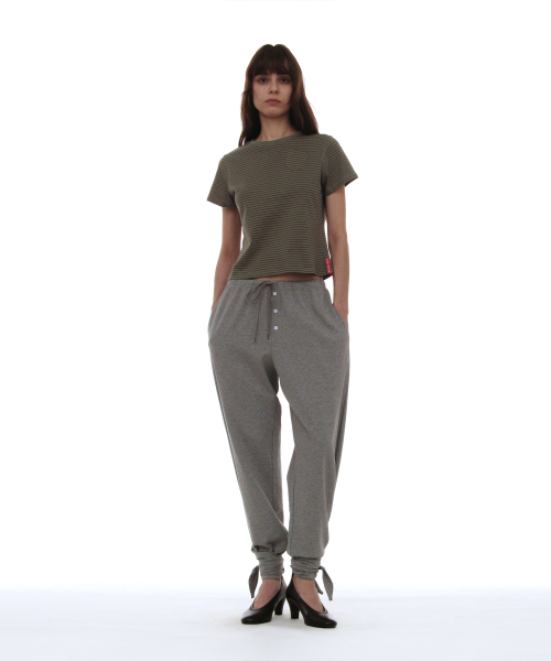 PARTIMENTO WOMEN(パルティメントウィメン)の「PWC ポケットストライプレギュラーT_カーキ(Tシャツ/カットソー・レディース・その他・SMALL/MEDIUM)」の6枚目の写真