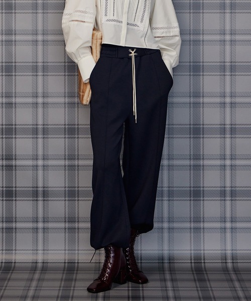 MAISON SPECIAL(メゾンスペシャル)の「Lace-Up Jogger Pants/レースアップジョガーパンツ(その他パンツ・レディース・ネイビー/ピンク/グレー/オフホワイト・38/36)」の1枚目の写真