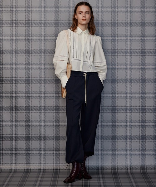 MAISON SPECIAL(メゾンスペシャル)の「Lace-Up Jogger Pants/レースアップジョガーパンツ(その他パンツ・レディース・ネイビー/ピンク/グレー/オフホワイト・38/36)」の5枚目の写真