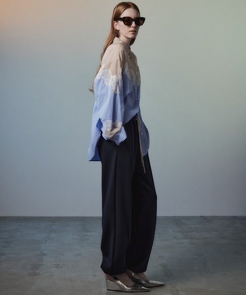 MAISON SPECIAL(メゾンスペシャル)の「Lace-Up Jogger Pants/レースアップジョガーパンツ(その他パンツ・レディース・ネイビー/ピンク/グレー/オフホワイト・38/36)」の13枚目の写真