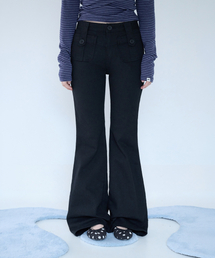 BUTTON POCKET BOOTCUT PT BLACK