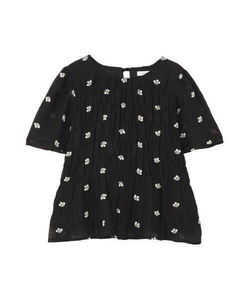 AMERICAN HOLIC(アメリカンホリック)の「花柄刺繍シャーリングブラウス(シャツ/ブラウス・レディース・オフホワイト/ブラック・L/M)」の1枚目の写真