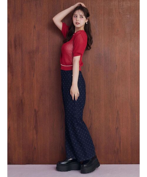 CALNAMUR(カルナムール)の「ダイヤステッチデニムパンツ(デニムパンツ・レディース・ブルー/ブラック・SMALL/MEDIUM)」の10枚目の写真