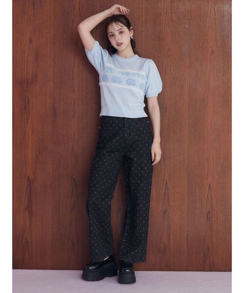 CALNAMUR(カルナムール)の「ダイヤステッチデニムパンツ(デニムパンツ・レディース・ブルー/ブラック・SMALL/MEDIUM)」の11枚目の写真