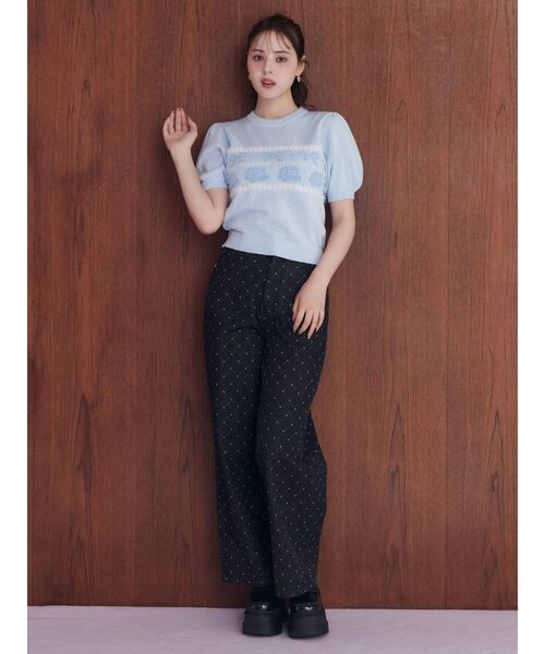 CALNAMUR(カルナムール)の「ダイヤステッチデニムパンツ(デニムパンツ・レディース・ブルー/ブラック・SMALL/MEDIUM)」の12枚目の写真