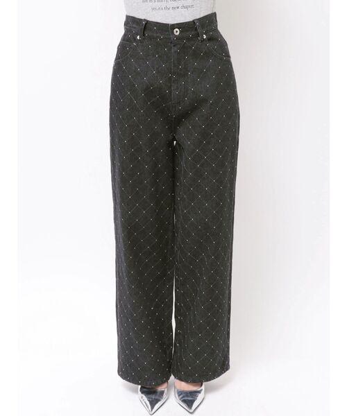 CALNAMUR(カルナムール)の「ダイヤステッチデニムパンツ(デニムパンツ・レディース・ブルー/ブラック・SMALL/MEDIUM)」の15枚目の写真
