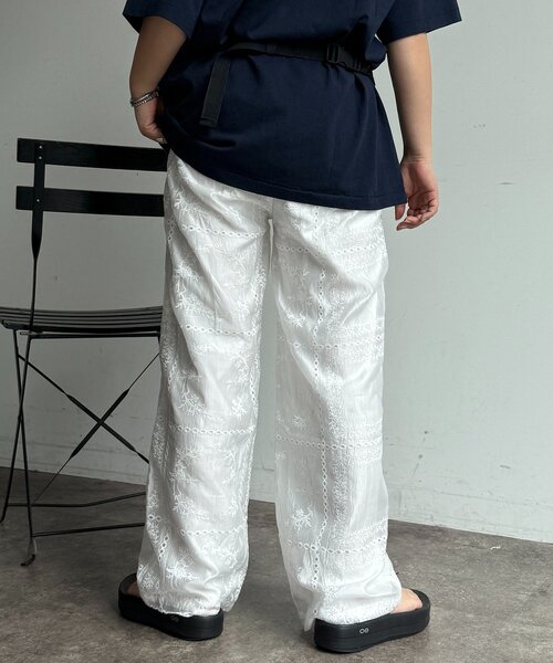 CPCM（シーピーシーエム）の「【セットアップ着用可】パッチワーク刺繍シアーパンツ（その他パンツ・レディース・オフホワイト/ブラック/ブラウン・FREE）」の15枚目の写真