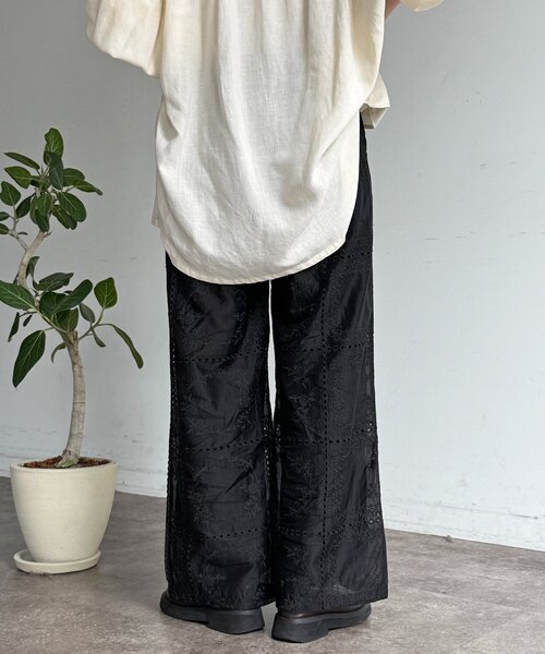 CPCM（シーピーシーエム）の「【セットアップ着用可】パッチワーク刺繍シアーパンツ（その他パンツ・レディース・オフホワイト/ブラック/ブラウン・FREE）」の20枚目の写真