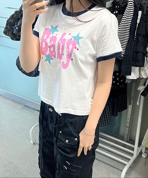 THE GREEN LAB（ザグリーンラボ）の「BABY リンガー半袖Tシャツ [メランジグレー]（Tシャツ/カットソー・レディース・その他・FREE）」の18枚目の写真