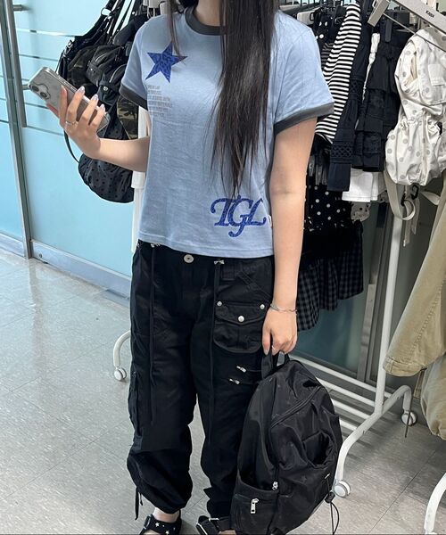 THE GREEN LAB（ザグリーンラボ）の「BABY リンガー半袖Tシャツ [メランジグレー]（Tシャツ/カットソー・レディース・その他・FREE）」の19枚目の写真