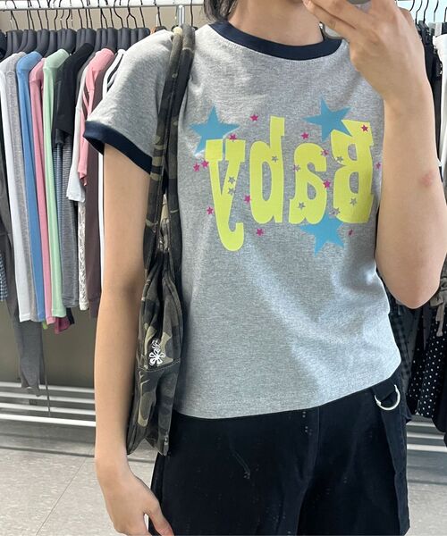 THE GREEN LAB（ザグリーンラボ）の「BABY リンガー半袖Tシャツ [メランジグレー]（Tシャツ/カットソー・レディース・その他・FREE）」の20枚目の写真