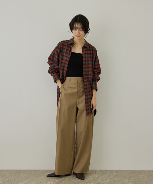 SALON adam et rope'(サロン アダム エ ロペ)の「Shuttle Notes 2WAYチェックシャツ(シャツ/ブラウス・レディース・グレー/ホワイト系その他・FREE)」の6枚目の写真