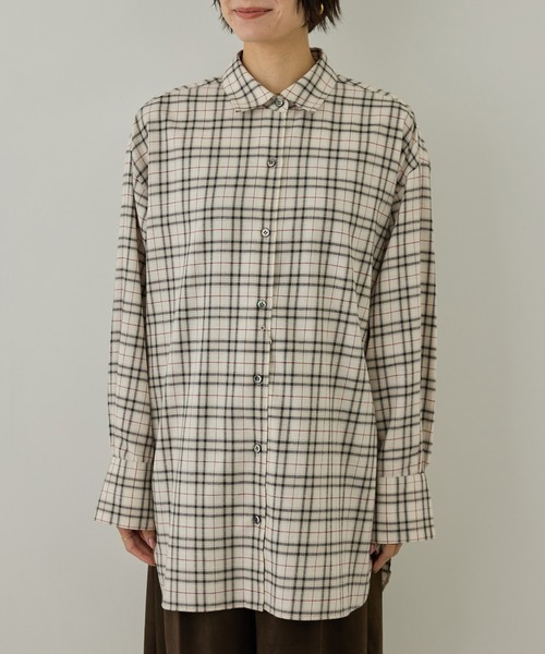 SALON adam et rope'(サロン アダム エ ロペ)の「Shuttle Notes 2WAYチェックシャツ(シャツ/ブラウス・レディース・グレー/ホワイト系その他・FREE)」の16枚目の写真