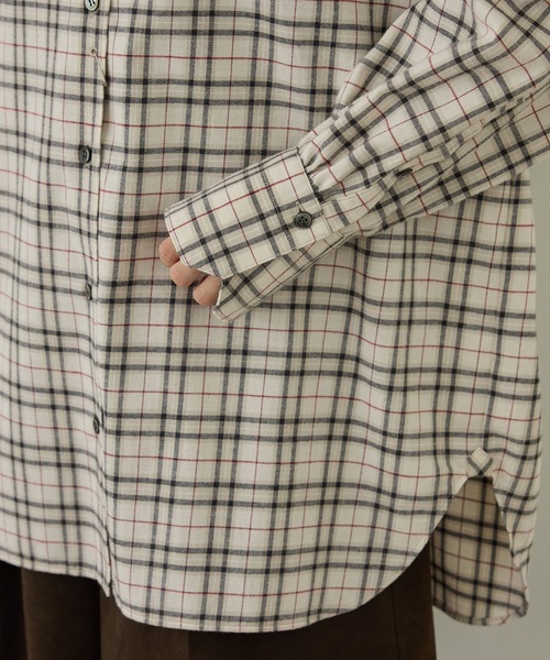 SALON adam et rope'(サロン アダム エ ロペ)の「Shuttle Notes 2WAYチェックシャツ(シャツ/ブラウス・レディース・グレー/ホワイト系その他・FREE)」の20枚目の写真