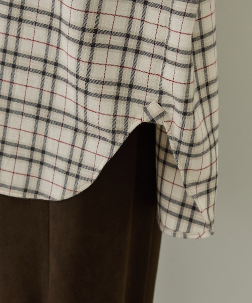 SALON adam et rope'(サロン アダム エ ロペ)の「Shuttle Notes 2WAYチェックシャツ(シャツ/ブラウス・レディース・グレー/ホワイト系その他・FREE)」の21枚目の写真