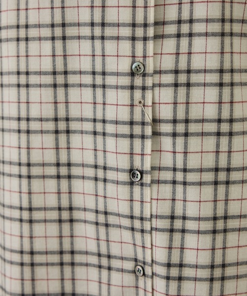 SALON adam et rope'(サロン アダム エ ロペ)の「Shuttle Notes 2WAYチェックシャツ(シャツ/ブラウス・レディース・グレー/ホワイト系その他・FREE)」の22枚目の写真