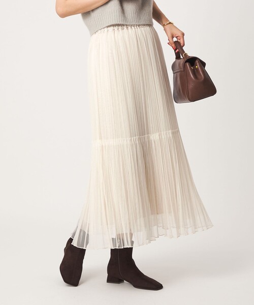 green label relaxing（グリーンレーベルリラクシング）の「［size SHORT/TALLあり］2WAY チュール スカート（スカート・レディース・ダークグレー/ナチュラル/モカ・FREE/SHORT/TALL）」の3枚目の写真