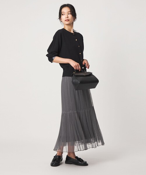 green label relaxing（グリーンレーベルリラクシング）の「［size SHORT/TALLあり］2WAY チュール スカート（スカート・レディース・ダークグレー/ナチュラル/モカ・FREE/SHORT/TALL）」の6枚目の写真