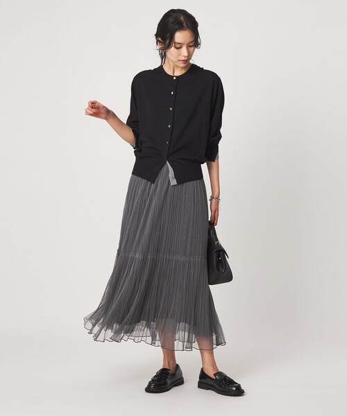 green label relaxing（グリーンレーベルリラクシング）の「［size SHORT/TALLあり］2WAY チュール スカート（スカート・レディース・ダークグレー/ナチュラル/モカ・FREE/SHORT/TALL）」の7枚目の写真