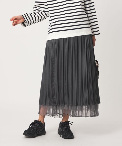 green label relaxing（グリーンレーベルリラクシング）の「［size SHORT/TALLあり］2WAY チュール スカート（スカート・レディース・ダークグレー/ナチュラル/モカ・FREE/SHORT/TALL）」の8枚目の写真