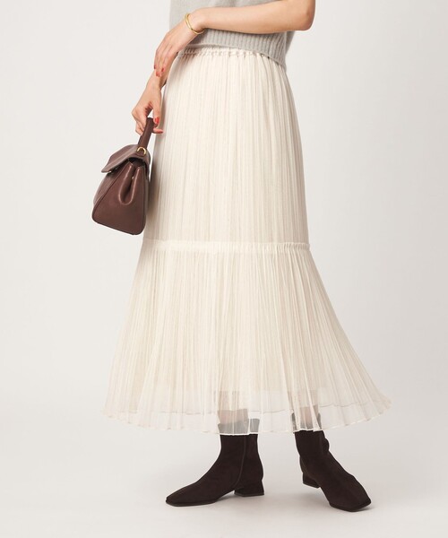 green label relaxing（グリーンレーベルリラクシング）の「［size SHORT/TALLあり］2WAY チュール スカート（スカート・レディース・ダークグレー/ナチュラル/モカ・FREE/SHORT/TALL）」の13枚目の写真