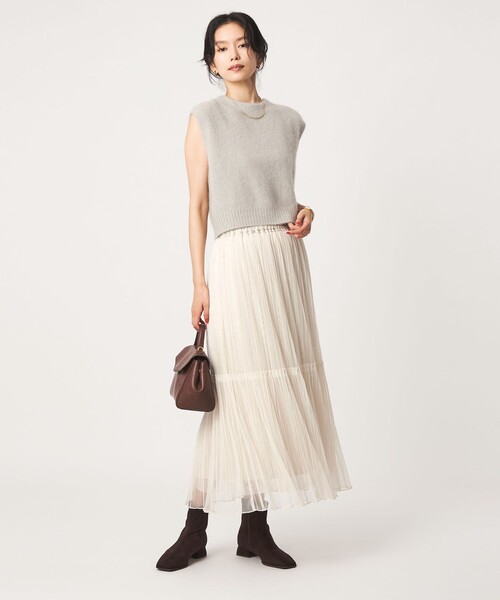 green label relaxing（グリーンレーベルリラクシング）の「［size SHORT/TALLあり］2WAY チュール スカート（スカート・レディース・ダークグレー/ナチュラル/モカ・FREE/SHORT/TALL）」の14枚目の写真