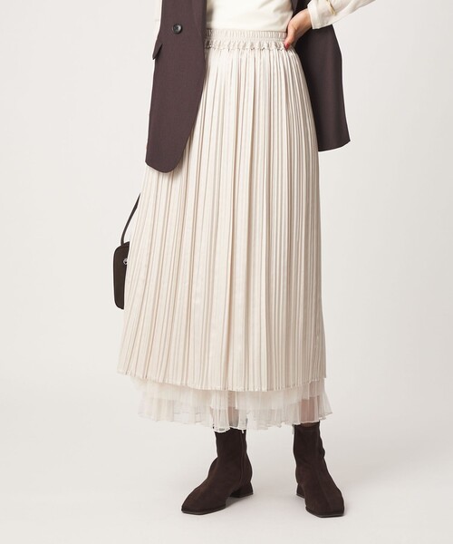 green label relaxing（グリーンレーベルリラクシング）の「［size SHORT/TALLあり］2WAY チュール スカート（スカート・レディース・ダークグレー/ナチュラル/モカ・FREE/SHORT/TALL）」の16枚目の写真