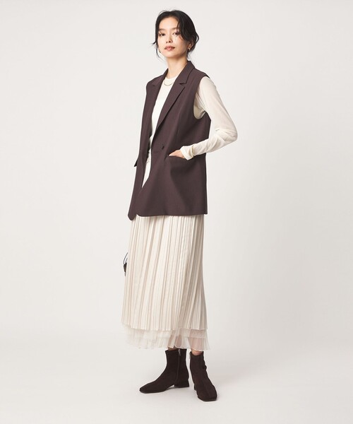 green label relaxing（グリーンレーベルリラクシング）の「［size SHORT/TALLあり］2WAY チュール スカート（スカート・レディース・ダークグレー/ナチュラル/モカ・FREE/SHORT/TALL）」の18枚目の写真