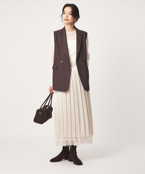green label relaxing（グリーンレーベルリラクシング）の「［size SHORT/TALLあり］2WAY チュール スカート（スカート・レディース・ダークグレー/ナチュラル/モカ・FREE/SHORT/TALL）」の19枚目の写真