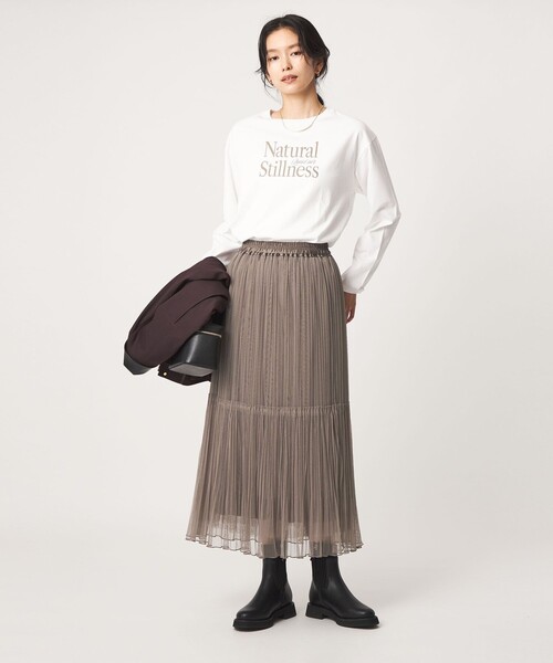 green label relaxing（グリーンレーベルリラクシング）の「［size SHORT/TALLあり］2WAY チュール スカート（スカート・レディース・ダークグレー/ナチュラル/モカ・FREE/SHORT/TALL）」の21枚目の写真