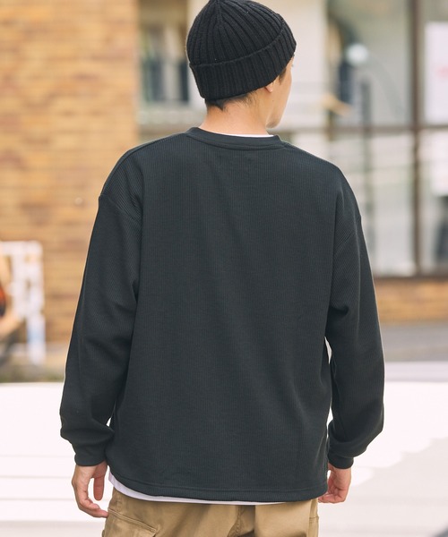 GERRY(ジェリー)の「<別注>GERRY / ジェリー ワッフル ヘンリーネック ドローコード 長袖Tシャツ/抗菌・防臭【THE CRAFT CREW PRODUCTS】(Tシャツ/カットソー・メンズ・カーキ/グレイッシュベージュ/ダークネイビー/チャコール/ブラック/オフホワイト・L/M/S)」の16枚目の写真